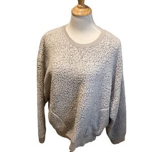 PINK Victoria's Secret Sherpa Fleece Pullover Sweatshirt Women's XL Cozy Warm